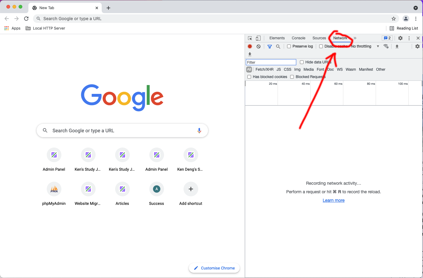 See Response Header Step 1: Press F12 and Click Network